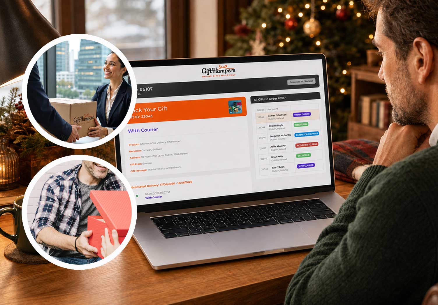 realtime tracking corporate gift hamper delivery in Austria